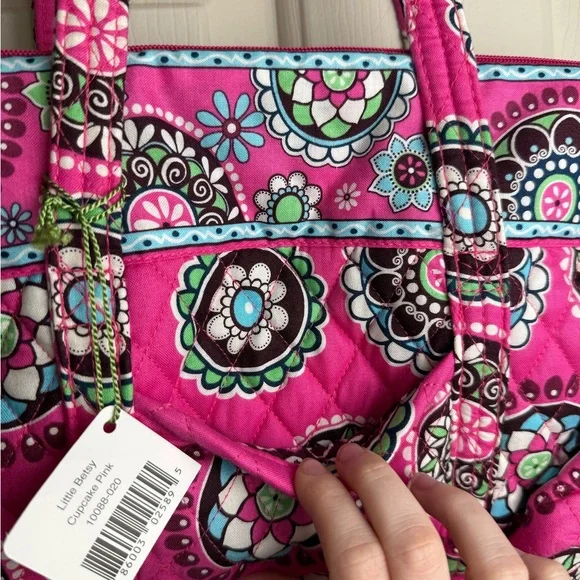 NWT Vera Bradley Cupcake Pink Little Betsy Purse Retired Tote Bag - Picture 4 of 7